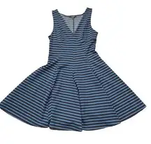 Peter Som Dress Womens 8 Navy Aqua Striped Sleeveless For Design Nation