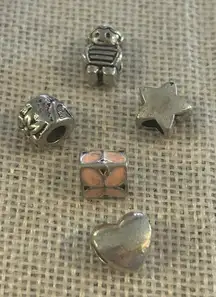 A484 charm bracket silver plated 5 pcs