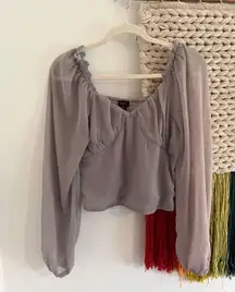 Light Grayish Purple Peplum Top