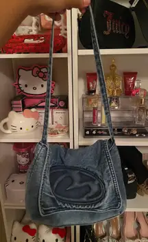 Denim shoulder bag