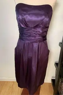 Davids bridal purple strapless dress size 6