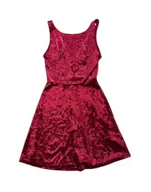 H&M Divided Women's Size 4 Dark Red Velvet Fit-and-Flare Dress