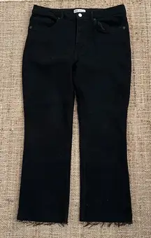 Zara Black Denim Raw Hem Straight Leg Jeans Size 12