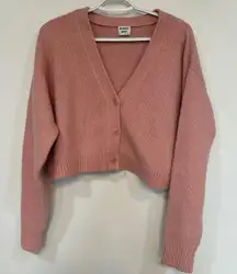 Sunday Best Aritizia Womens Wool Cardigan Sweater Medium Pink Crop Knit Soft