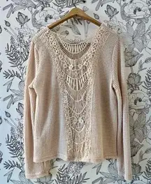 Long Sleeve Blouse with Lace Back