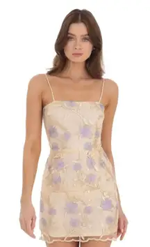 Purple Embroidered Dress