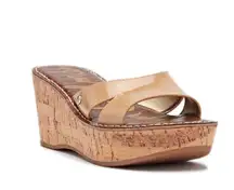 Reid Nude Platform Wedge Slides