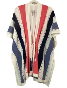 Tommy Bahama Womens Tassel Tie Front Crocheted Poncho Swim Cover-Up‎ Size OS