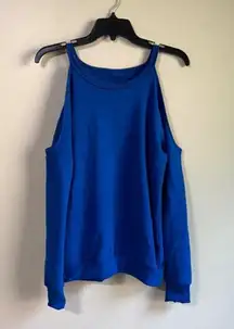 Sarin Mathews small blue cold shoulder sweater