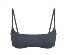 Skims Signature Swim Micro Scoop Bikini Top Gunmetal Size XL