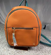 Montana West Orange Faux Leather Backpack Purse Unisex Adjustable Straps