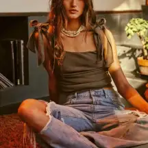 Free People Boulevard Tank in Oregano