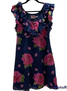 Juicy Couture Floral Dress Gold Buttons