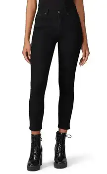 Reformation Jeans Black Organic Cotton Modal Serena Cropped Skinny Jeans Size 24