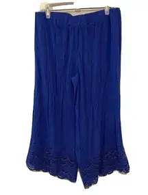 Matilda Jane Size Medium Blue Festival Season Gauze Lagenlook Pull On Pants