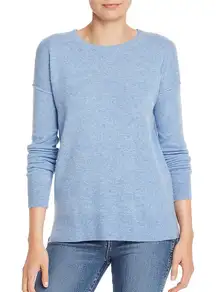 AQUA Cashmere Cshmere Sweater-100% cashmere -Heather Blue Medium