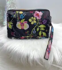 Floral Print Small Purse or Makeup Cosmetic Wristlet 3