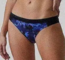 NWT Athleta Blue Black Freestyle Camo Bikini Bottom Size L