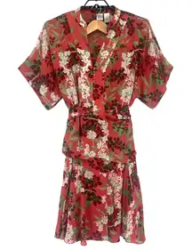 Emma James Chiffon 2 Piece Skirt Set 22W Boho Floral Wedding Rust Romantic Flowy