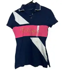 Tommy Hilfiger Blue Pink Short Sleeve Polo Shirt Size XS New without tags