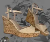 Charles by Charles David Nude Lambert Cork Wedges - Size 9.5 - Women