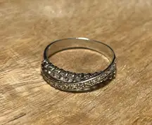 CZ Crisscross 925 Sterling Silver Ring