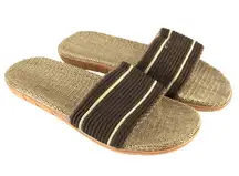 Womens Slide Sandals Lightweight Woven Brown Beige Slip On Size 40-41 US 9-10