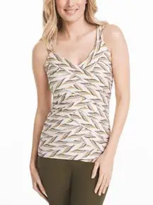 🎁 Zigzag Print Shell Top Canary Ecru