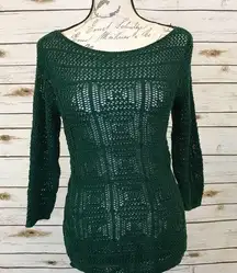 Jeanne Pierre Crochet Emerald Green Sweater 🍀