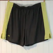 Under Armour Women's Dark Gray and Yellow/Lime Athletic Shorts