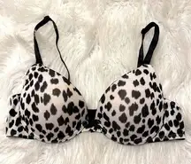 Smart & Sexy Animal Print Bra Size 34B Underwire Padded Push Up Style