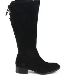 Born Cotto WIDE CALF Black Suede‎ Knee High Boot size 6.5 wide calf