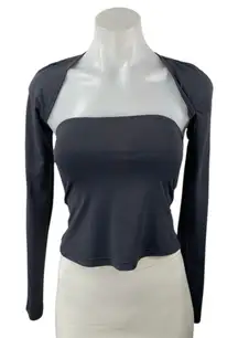 Princess Polly Women's Black Long Sleeve Bolero Tube Bandeau 2 Piece Set Size 4