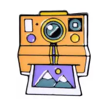 Picture Multicolor Retro Camera Enamel Pin
