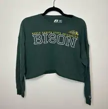 Women's NDSU Green Long Sleeve Cropped Tee-Medium