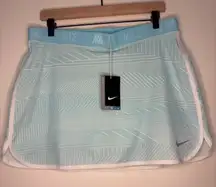 Nike Golf‎ Skort Athletic Skirt Dri-FIT Geometric Print Light Blue White L