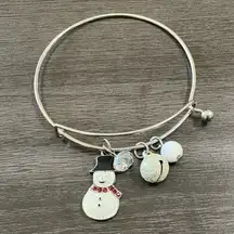 Silver Snowman Bead Bracelet