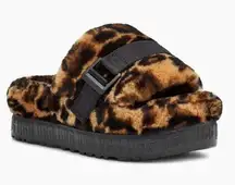 UGG  Fluffita Animal Panther Print Platform Slide Slippers