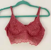 PINK - Victoria's Secret Dark Pink Lace Crop Top