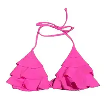 2010 Y2k Victoria’s Secret Swim Hot Pink Ruffle  Bikini Top