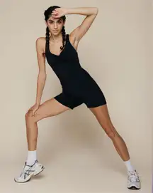 Kitty and Vibe Playsuit Black Cutout Athletic Sporty Romper Plus Size 1X NWT