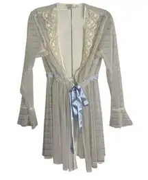 SM white tulle tie up chemise robe