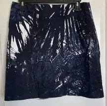 Tahari BLue Black White Skirt, 30" waist, 18.5 length, Size 6 (SDR20)