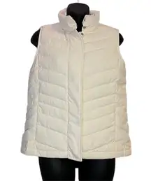 Duck Down Filled Ivory Puffer Vest Women SP Full Zip Fall