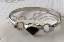 Vintage Child’s Taxco Sterling Silver & Onyx Bracelet