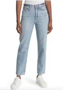 GRLFRND • devon distressed high waist straight leg jeans all the way sz 24