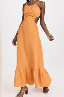 Anthropologie Charlie Holiday Tuscany Maxi Dress Orange Sorbet Size 4 NWOT