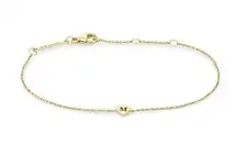 14K GOLD INITIAL HEART BRACELET M engraved zoe chicco