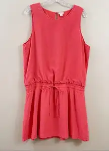 J.Crew  Silk Pink Drop Waist Drawstring Dress