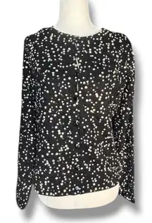 Talbots Black Sequin Wool Cardigan Medium Party Holiday Sparkle Knit Sweater